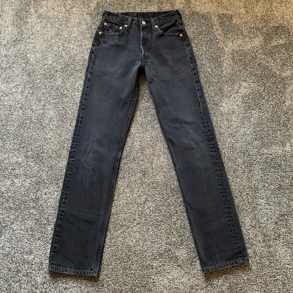 Levi’s 501 jeans washed black Actual size 26 X 32